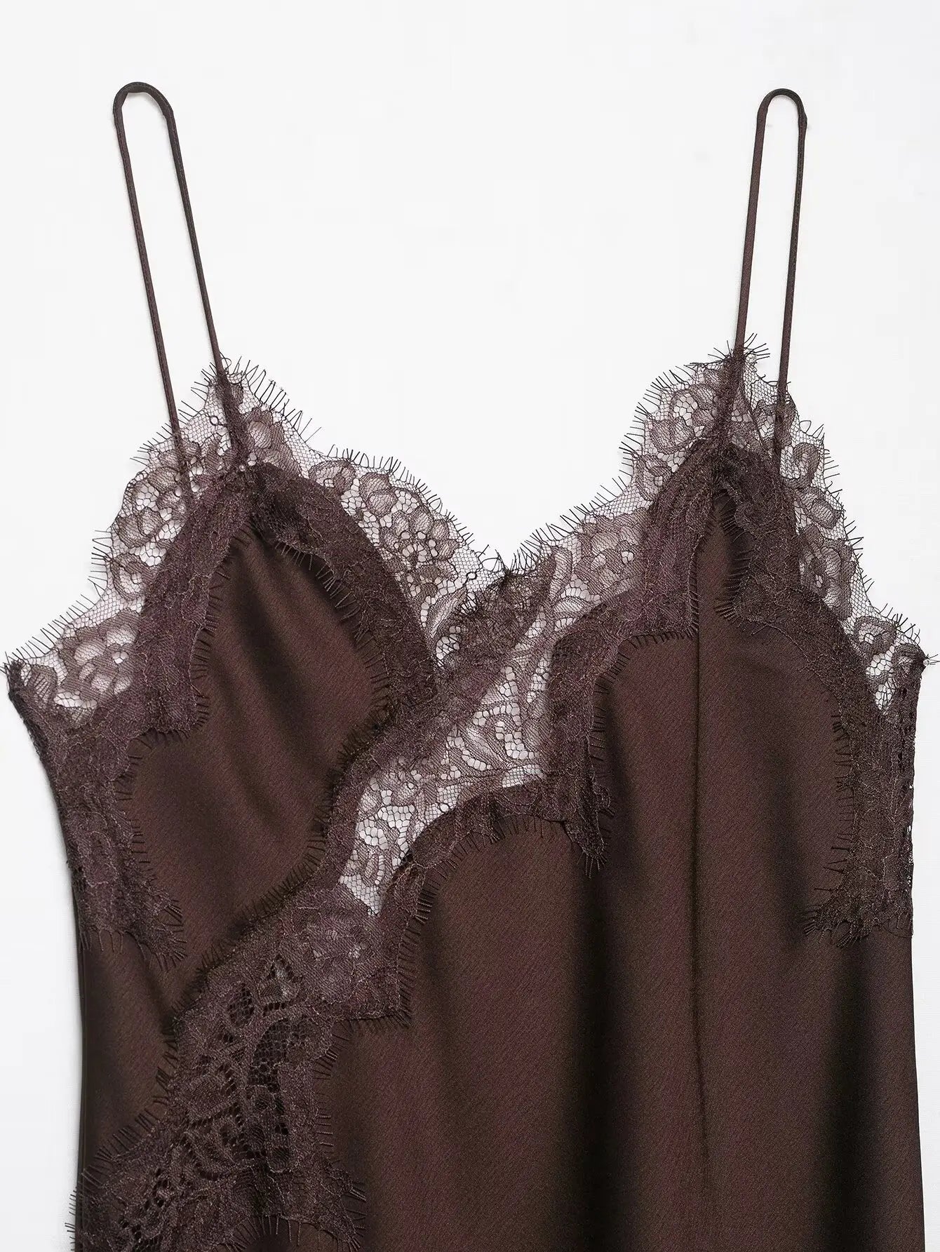 Kim Satin Lace Sling Dress