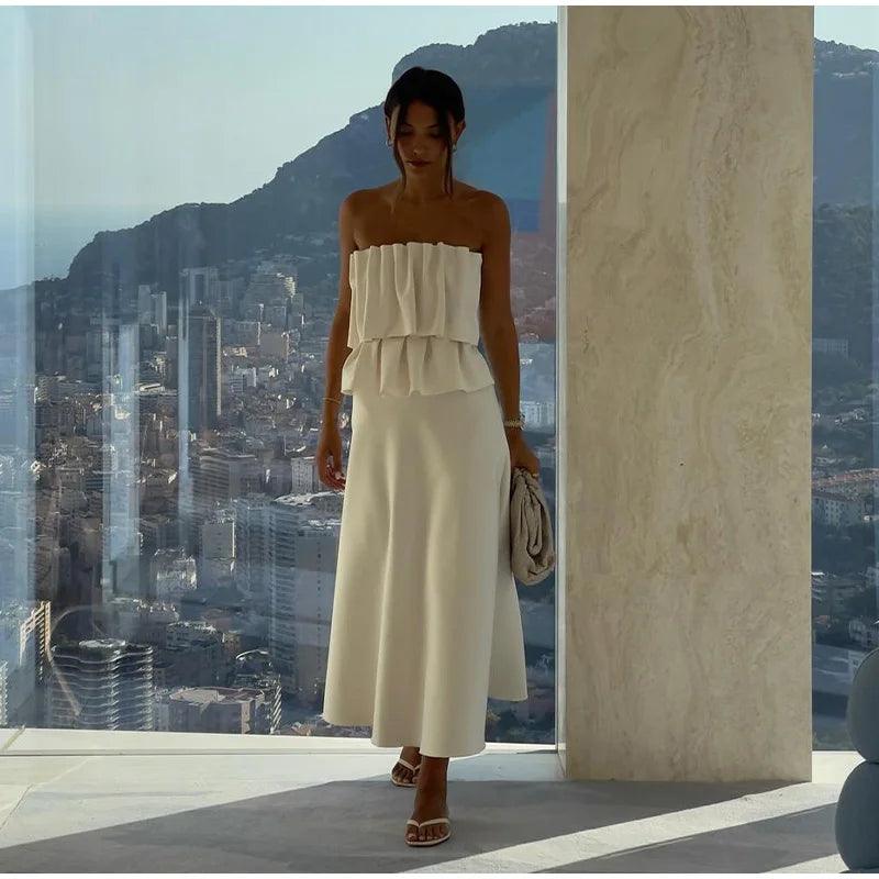 Jen Artful Sculpted Dress — dresses in white — close-up detail