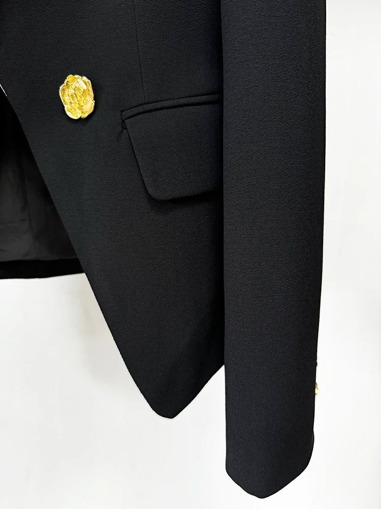 Rose Metal Buttons Blazer