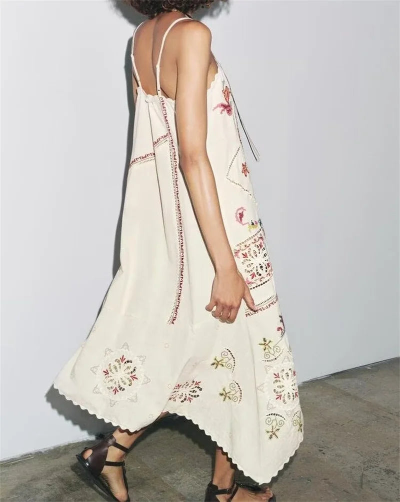 Rosemary Embroidered Slip Dress
