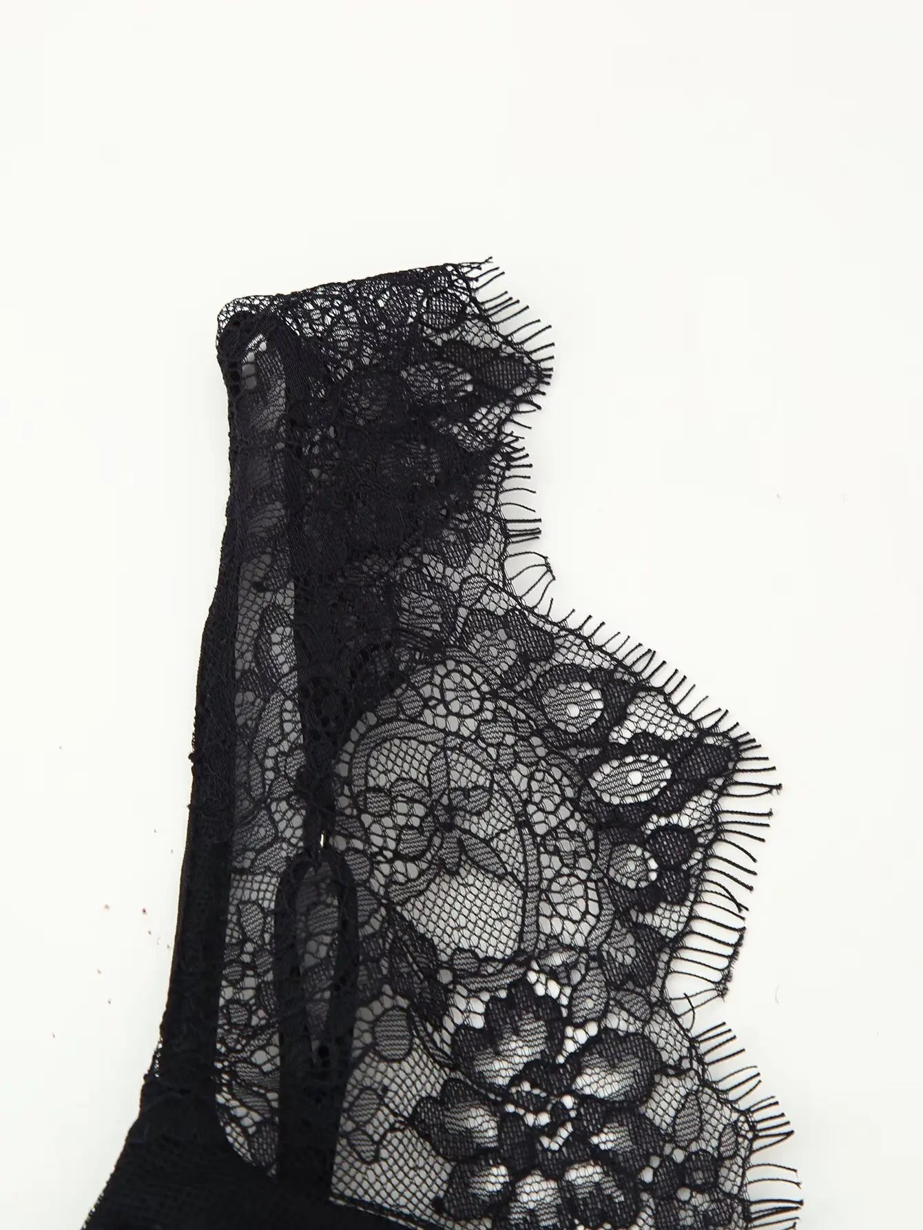 Melina Lace Splice Top — shirts & tops in black lace detail — additional view