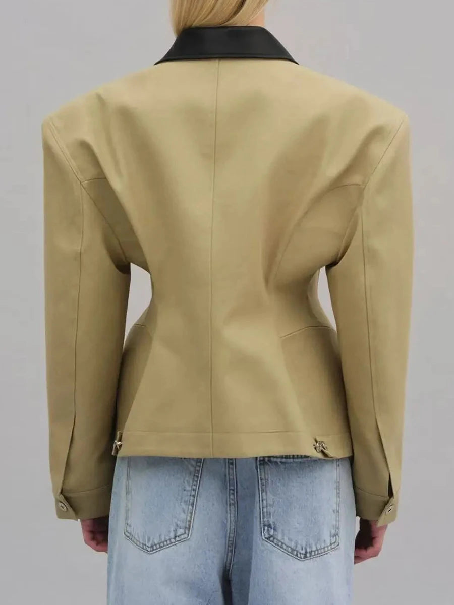 Cinched Industrial Look Jacket