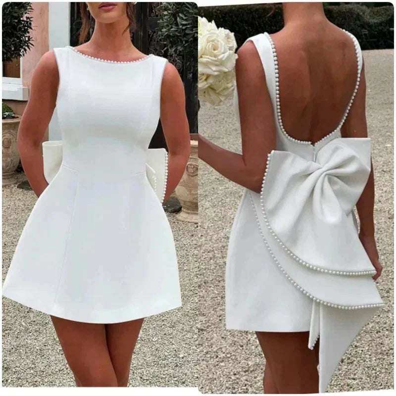 Mildred Backless Bow Dress