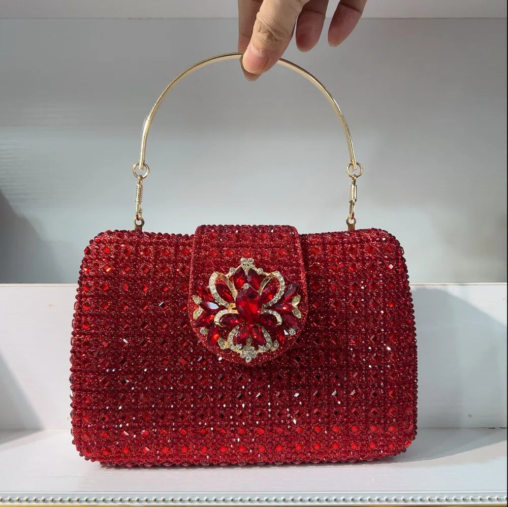 Crystal-Embellished Evening Bag