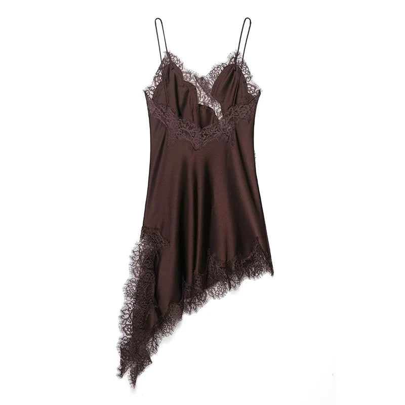 Kim Satin Lace Sling Dress