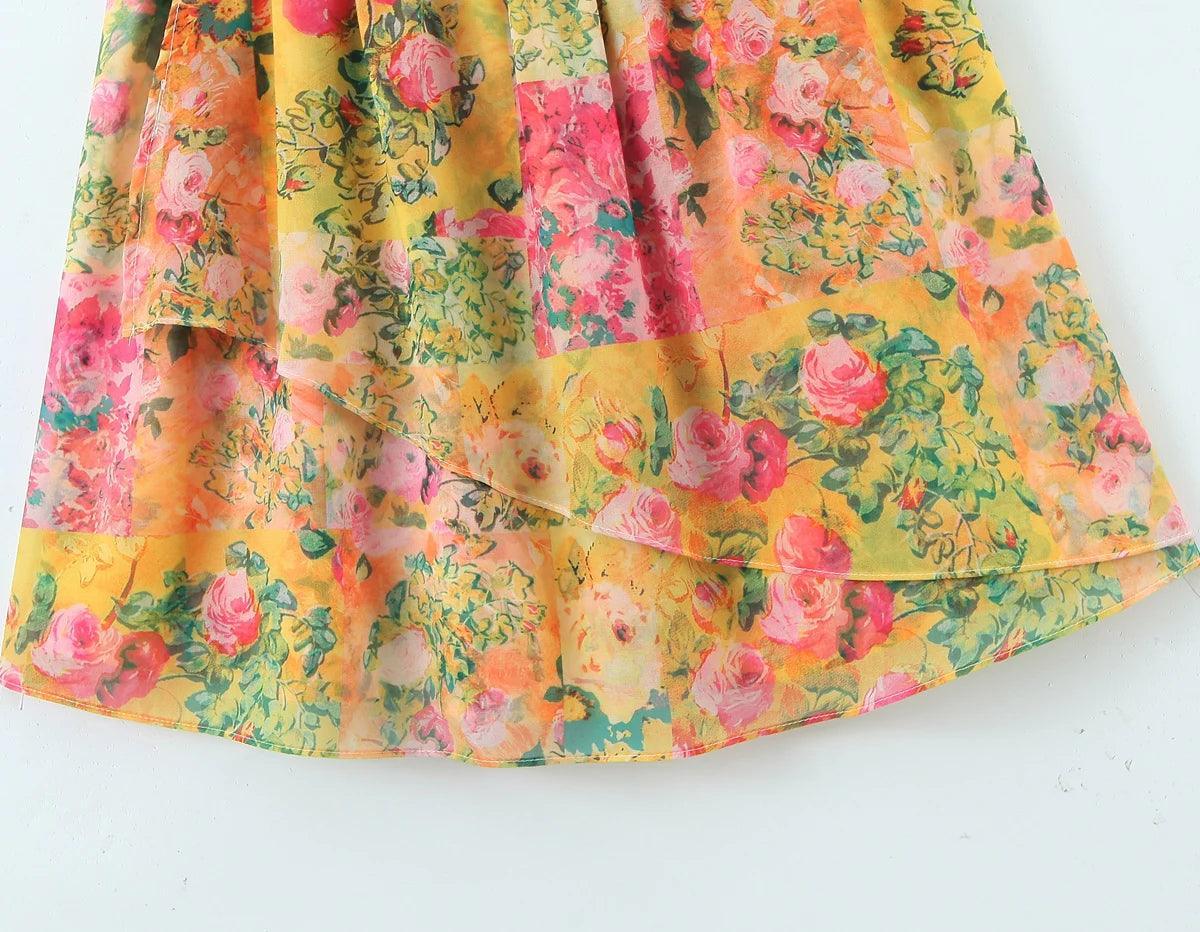 Boho Bow Floral Mini Dress Women from The House of CO-KY - Dresses