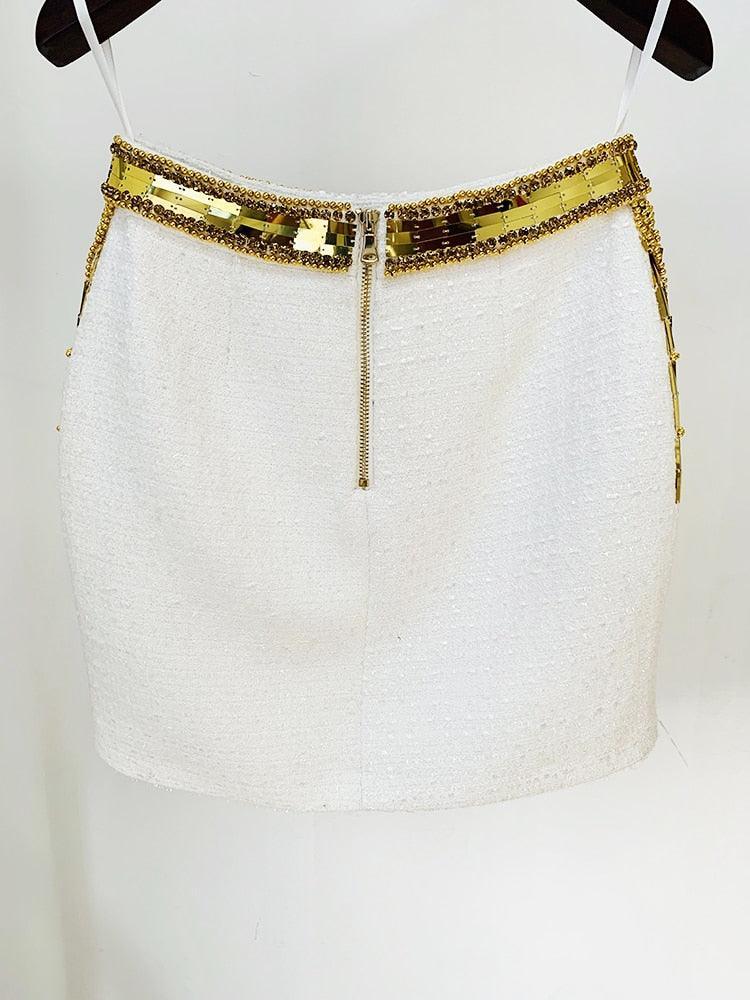 Cleo Beaded Tweed Mini Skirt from The House of CO-KY - Skirts