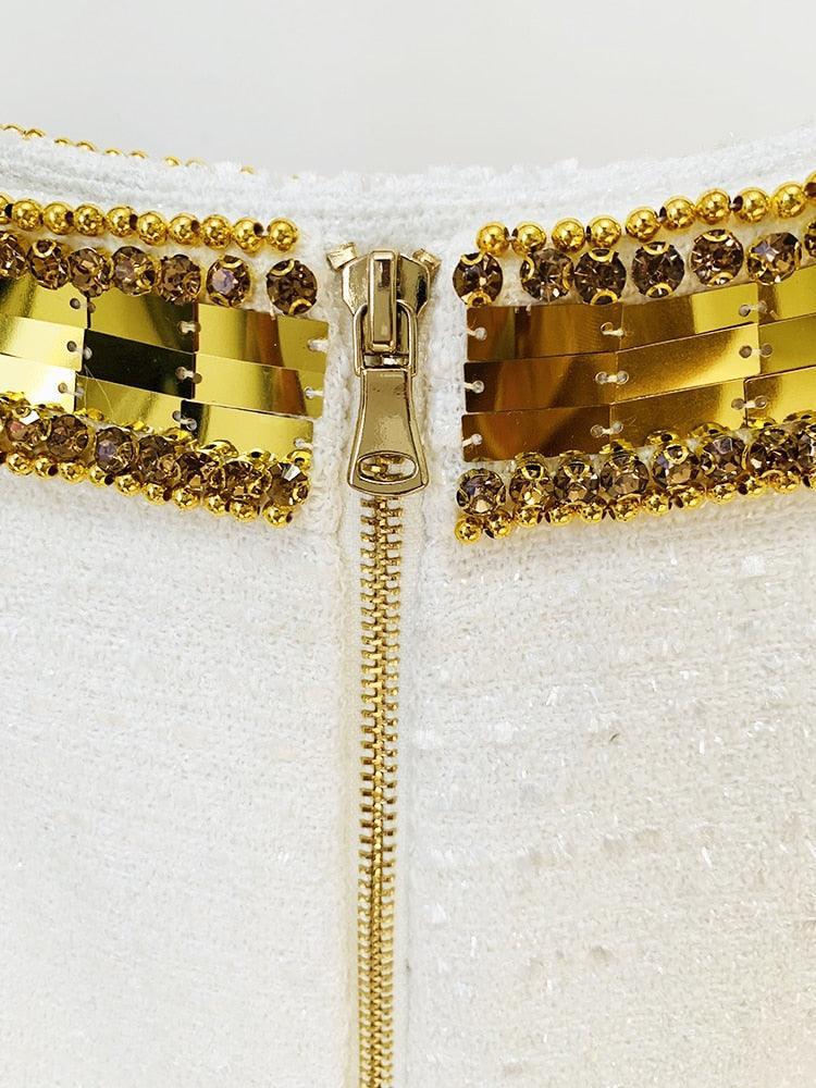 Cleo Beaded Tweed Mini Skirt from The House of CO-KY - Skirts