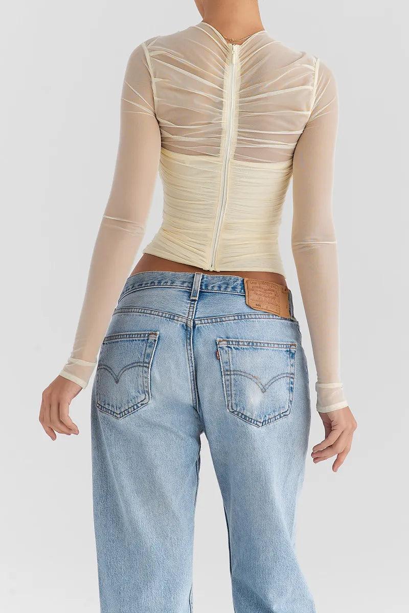 Dolores Mesh Long Sleeve Tops from The House of CO-KY - Tops