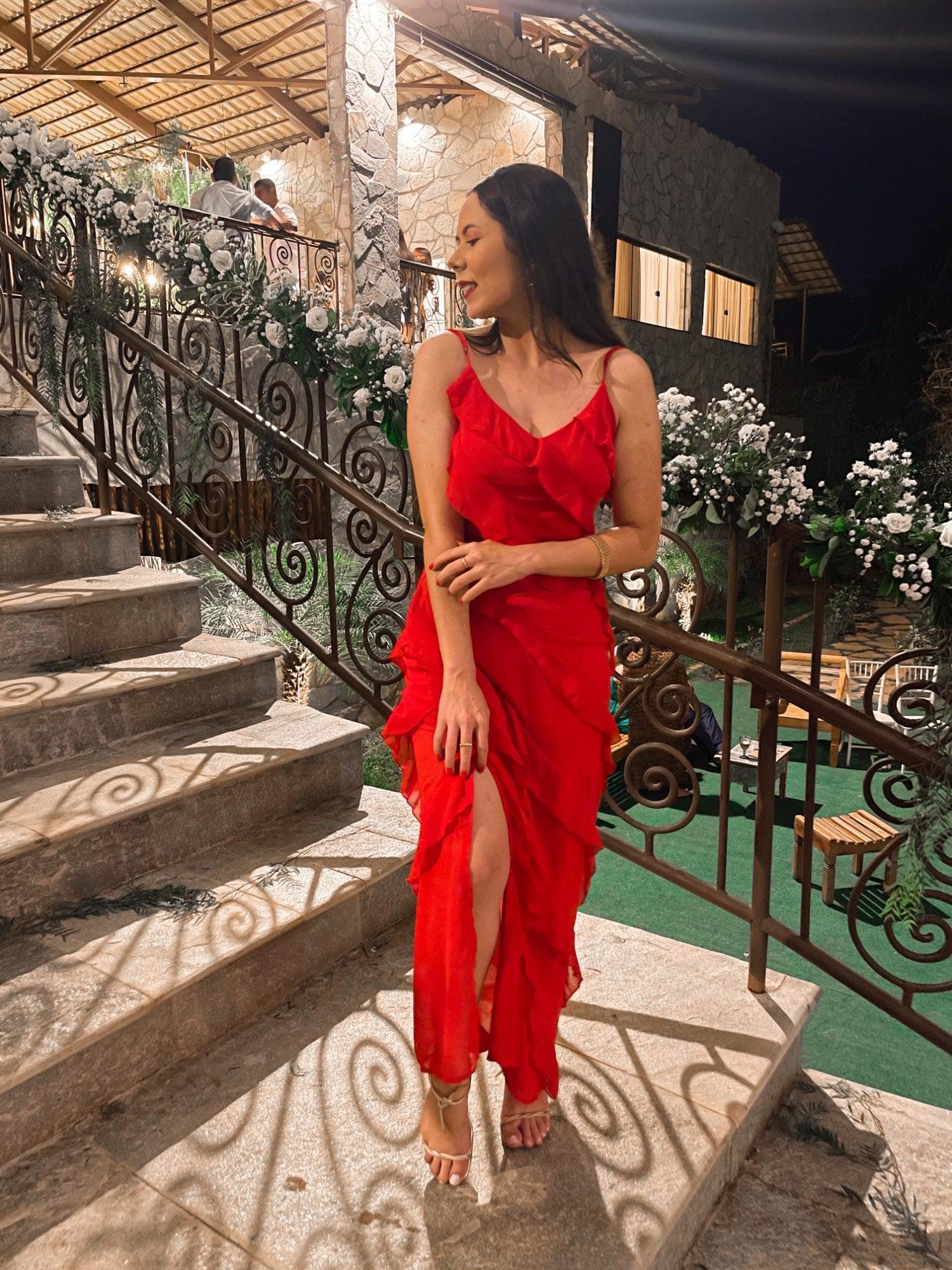 Robin Ruffles Backless Dress - Red from The House of CO-KY - Dresses
