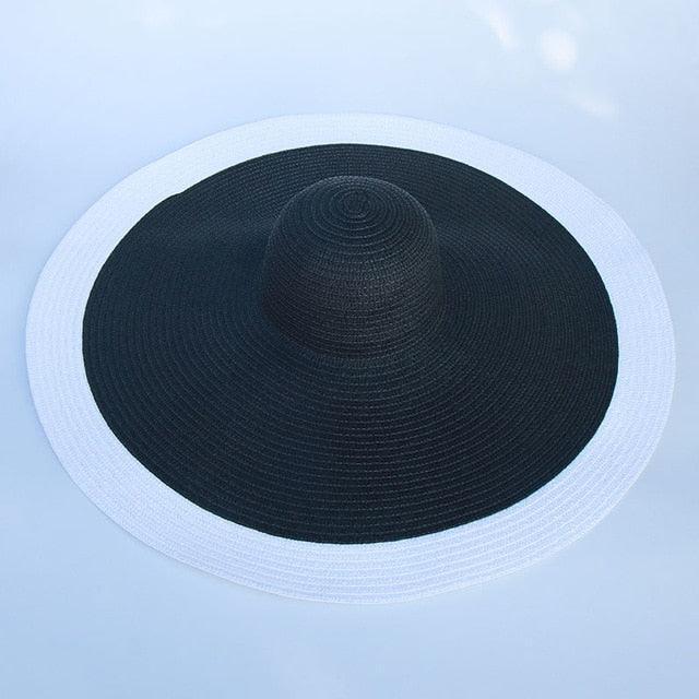 Foldable Oversized Line Brim Hat – white – statement style