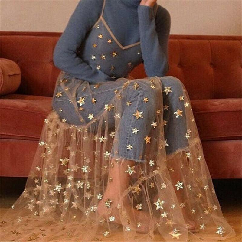 Long Sweet Tulle Stars Dress from The House of CO-KY - Dresses