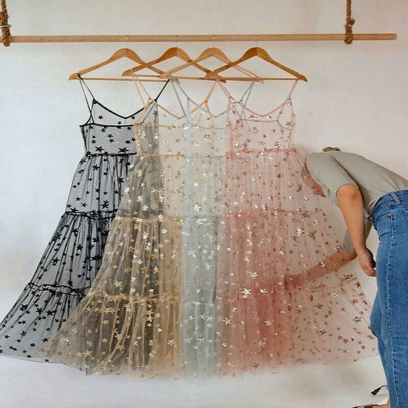 Long Sweet Tulle Stars Dress from The House of CO-KY - Dresses