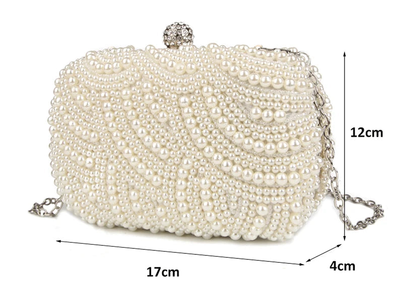 Full Pearl Bridal Clutch Bag