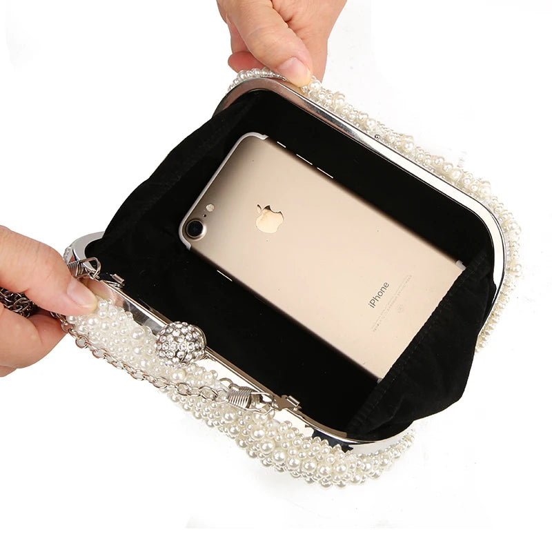 Full Pearl Bridal Clutch Bag
