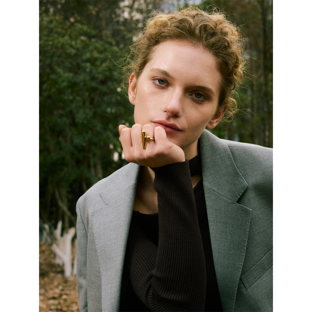 Geometric Chic Ring 18K Plated — rings in gold — additional view