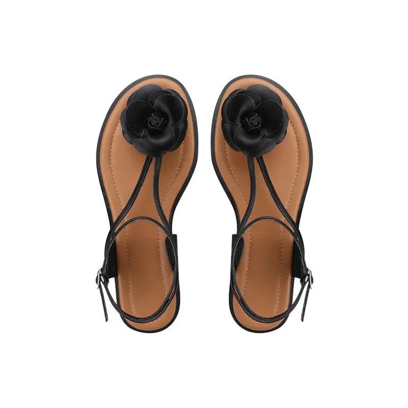 Lola Flower Flat Sandals