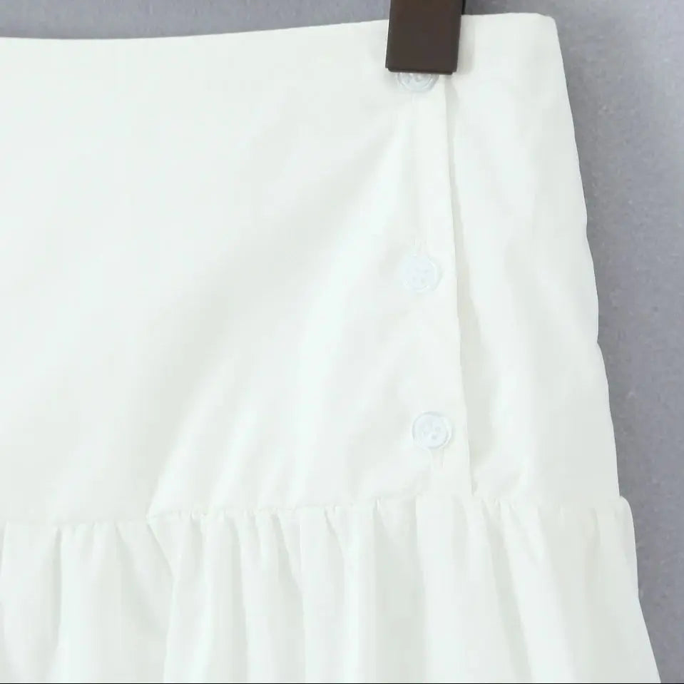 Marissa Low Waist Midi Skirt – white – a-line