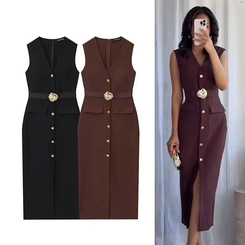 Tina Button-down Pencil Dress
