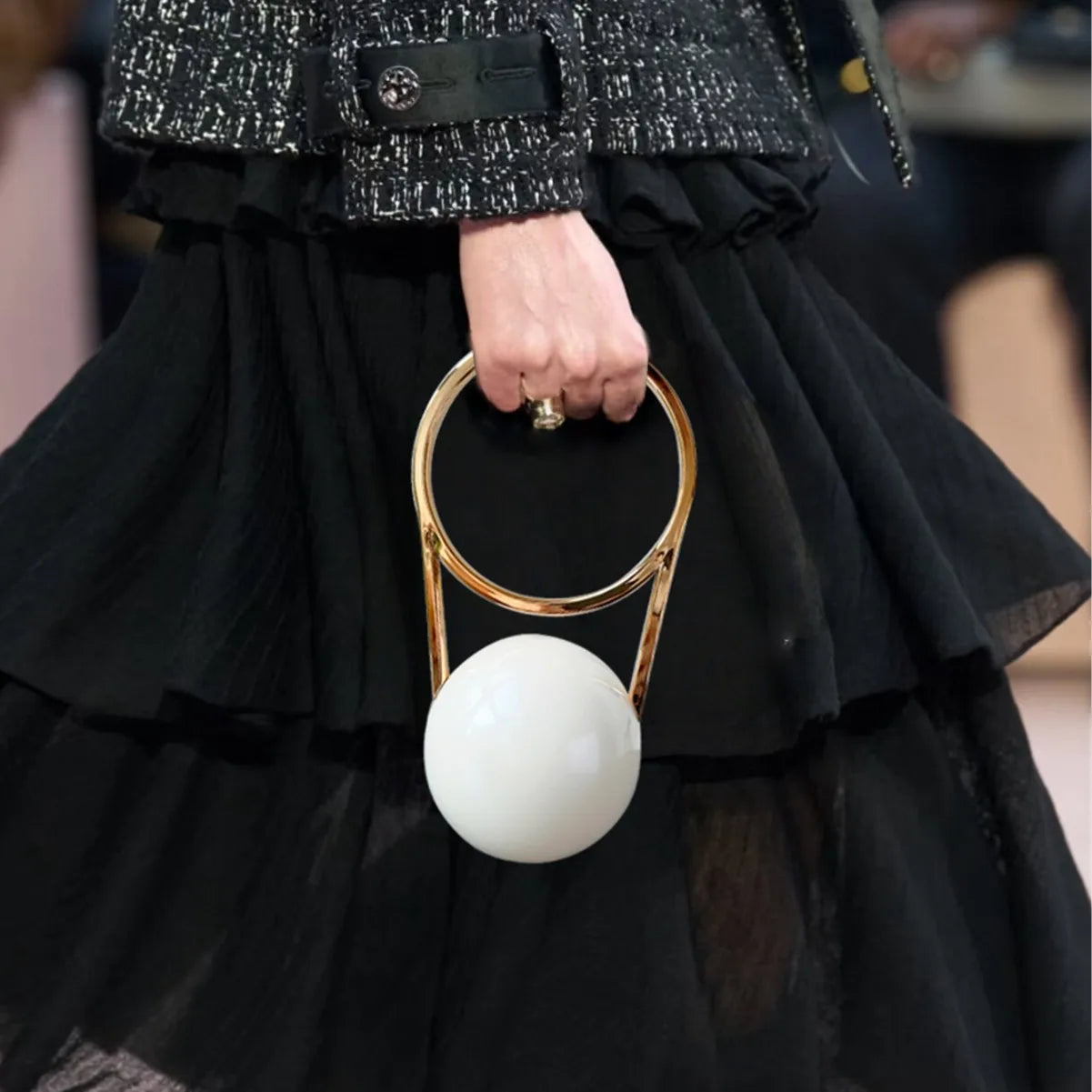 Sculptural Orb Evening Bag