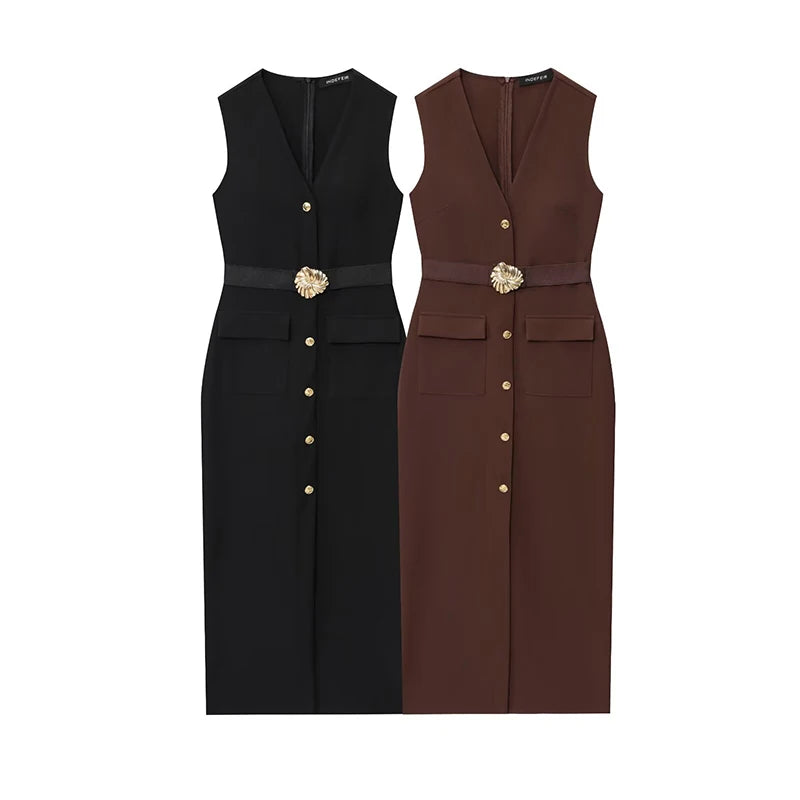 Tina Button-down Pencil Dress