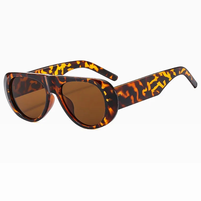 Oversized Pilot Sunglasses - Tortoise – UV400 resin lenses