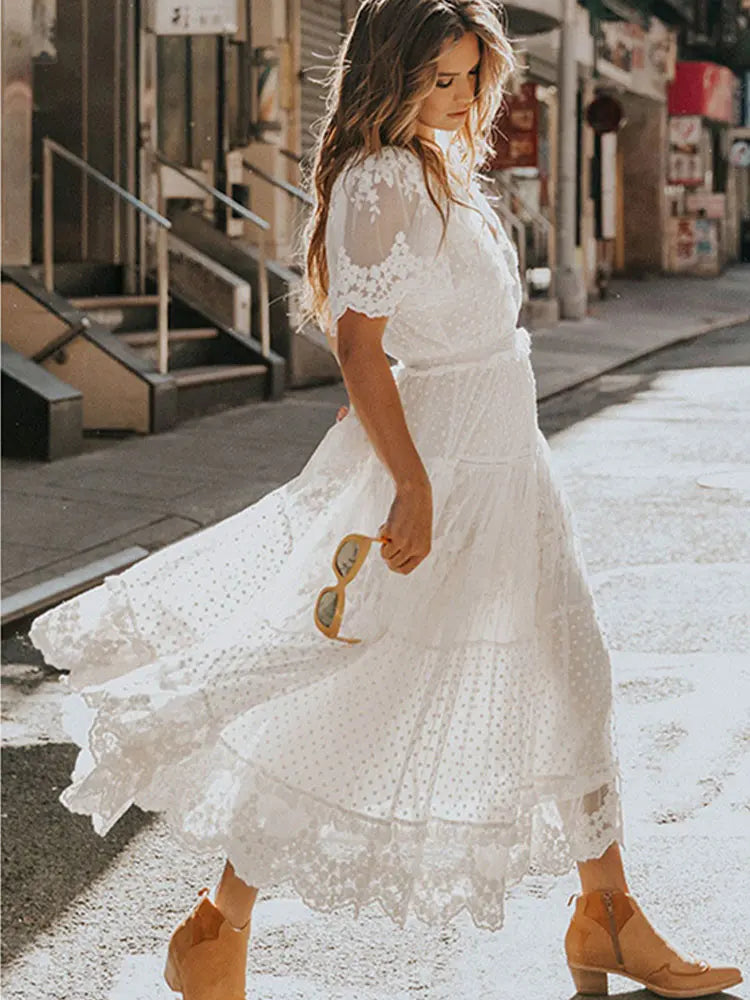 Boho Floral Lace Dress