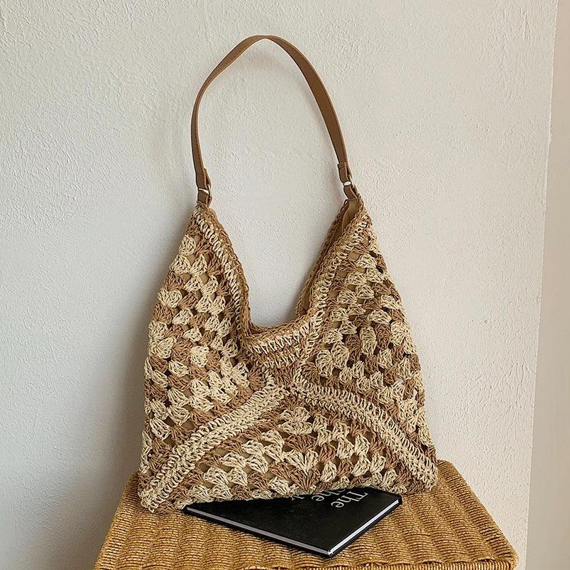 Woven Straw Shoulder Bag
