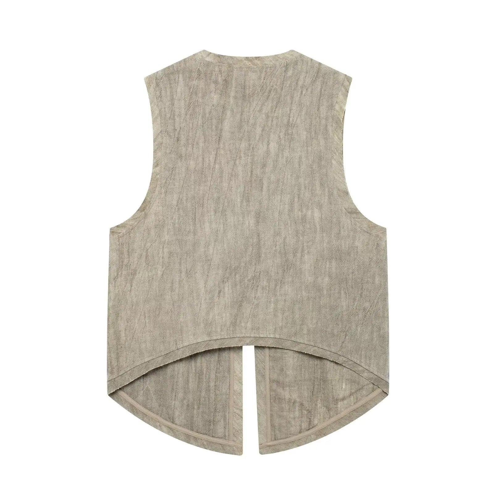 Claire Silver Sequin Open Vest