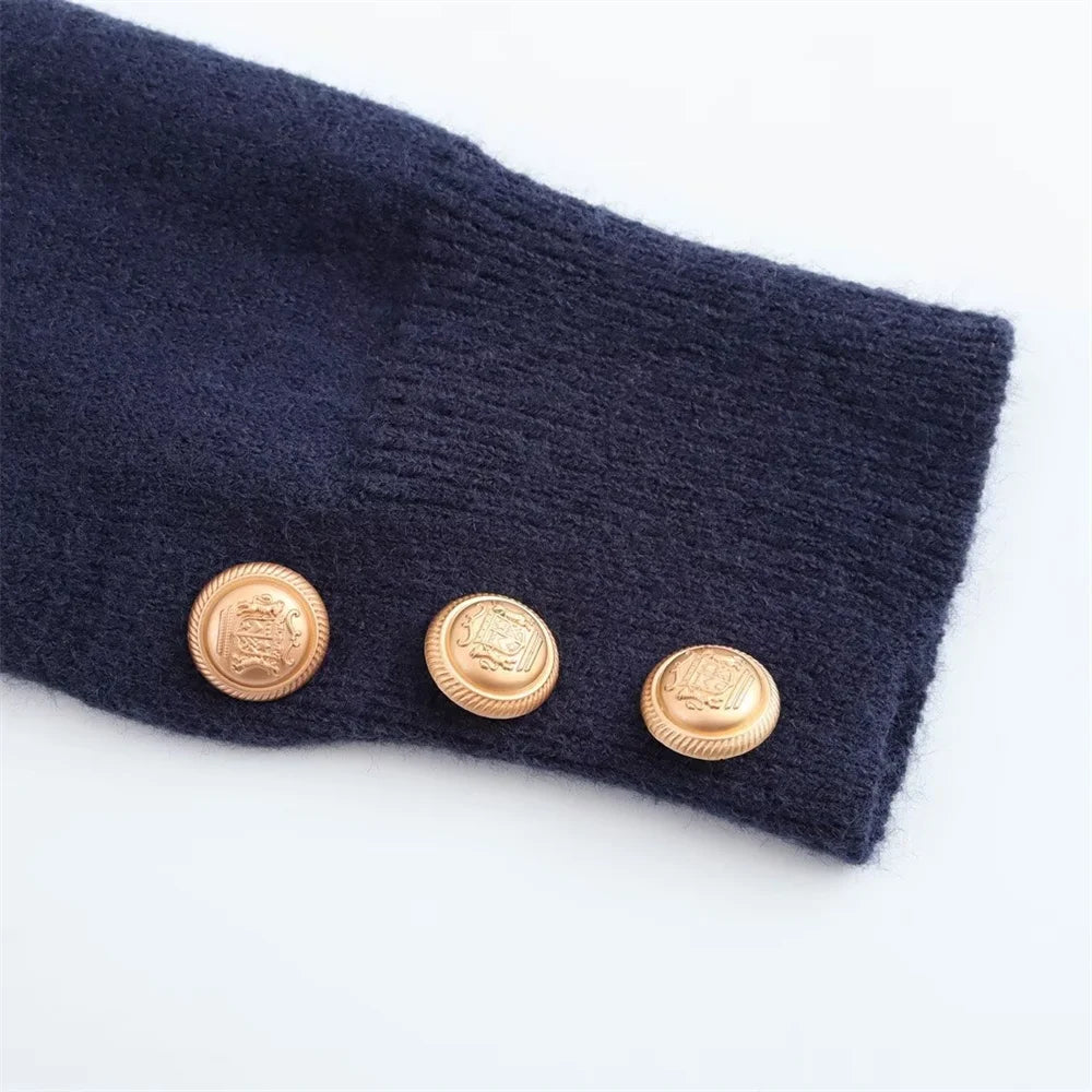 Retro Bow Tie Knitted Sweater