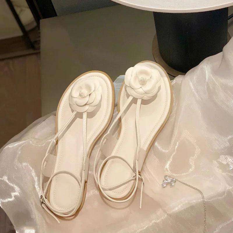 Lola Flower Flat Sandals