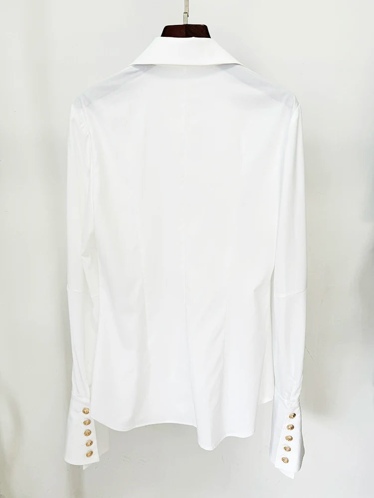 Rose Metal Buttons Blouse