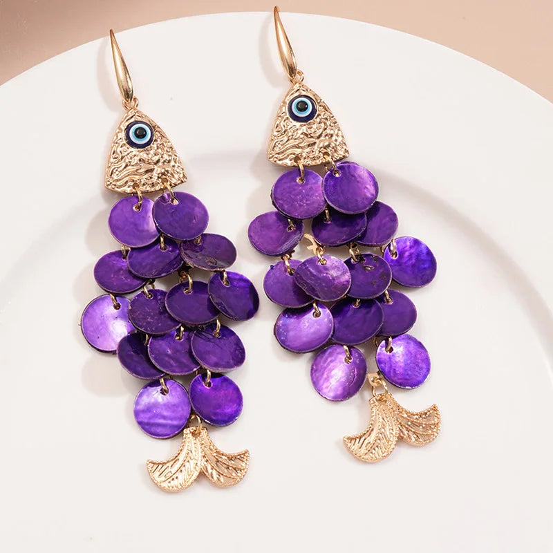 Shell Fish Hook Earrings