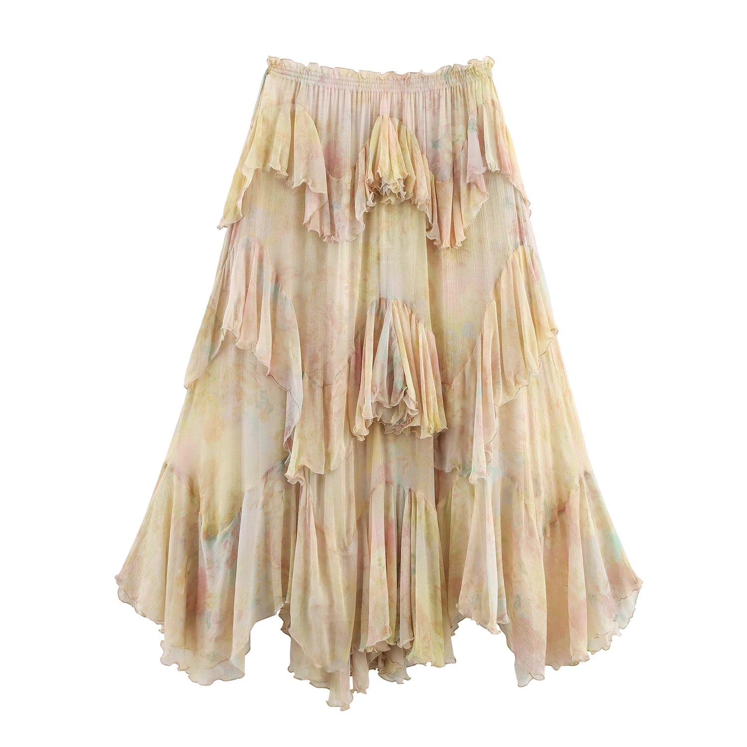 Mireya Bohemian Tiered Skirt – yellow – tiered shape