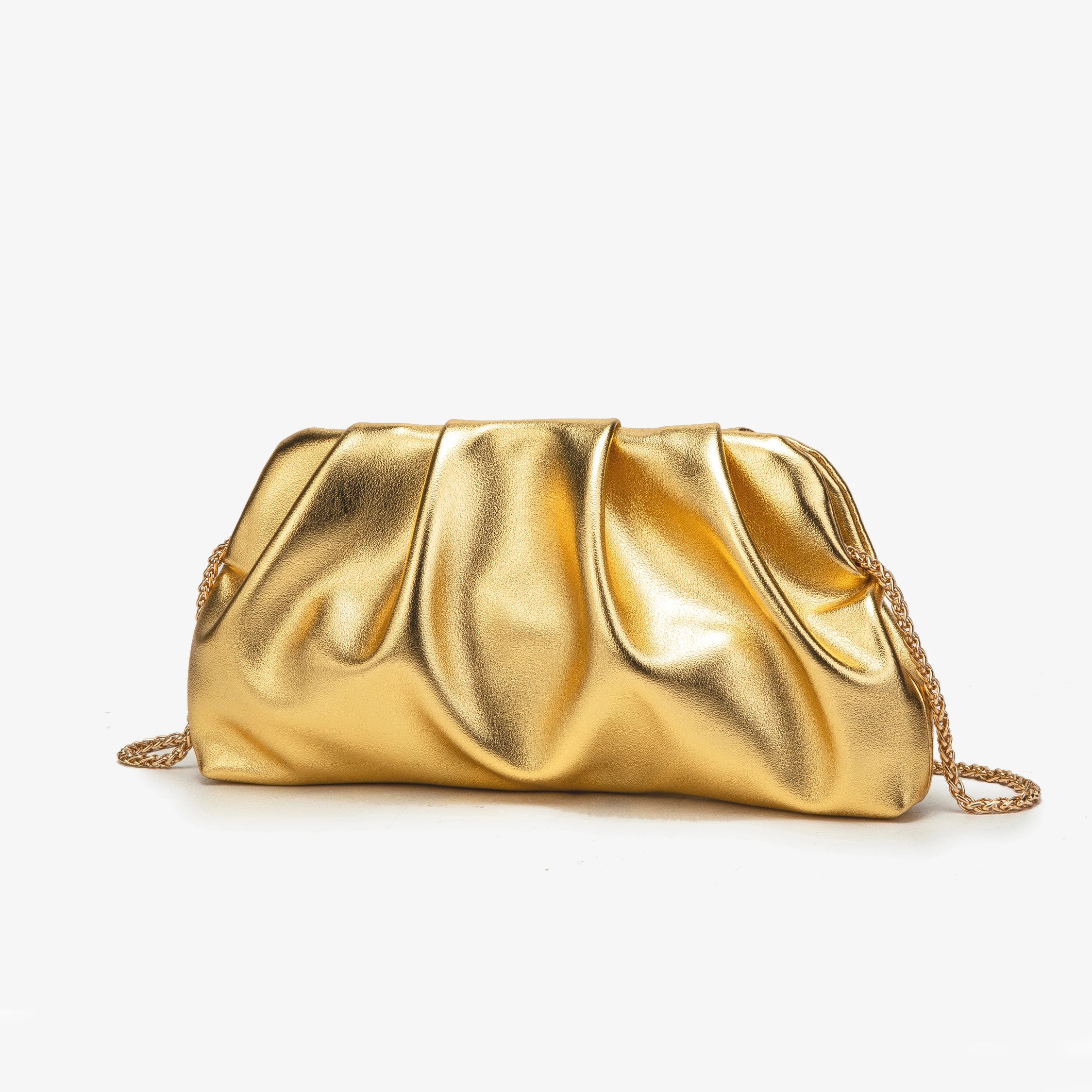 Hardware and buckle close-up on Anna chain shoulder bag