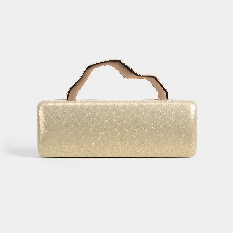 Gold Handle Long Clutch Bag