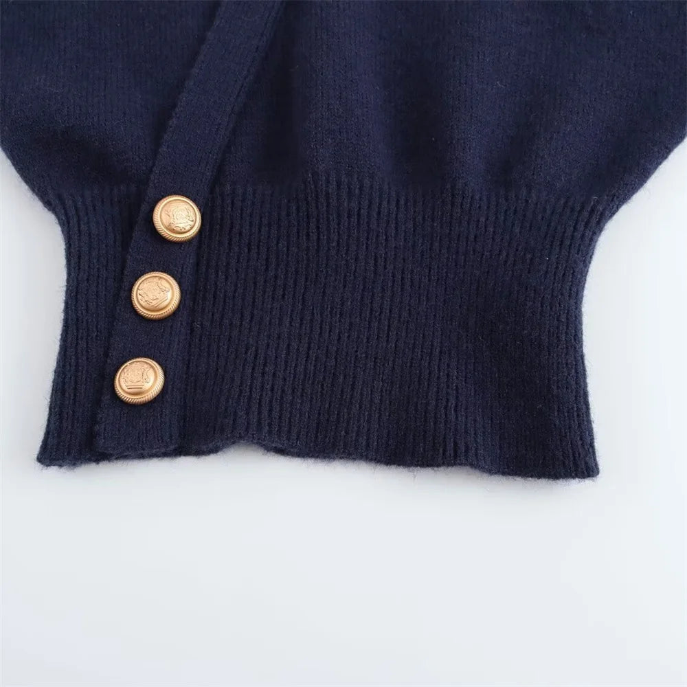 Retro Bow Tie Knitted Sweater