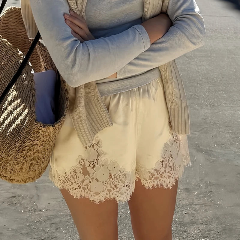 Satin Silk Lace Shorts