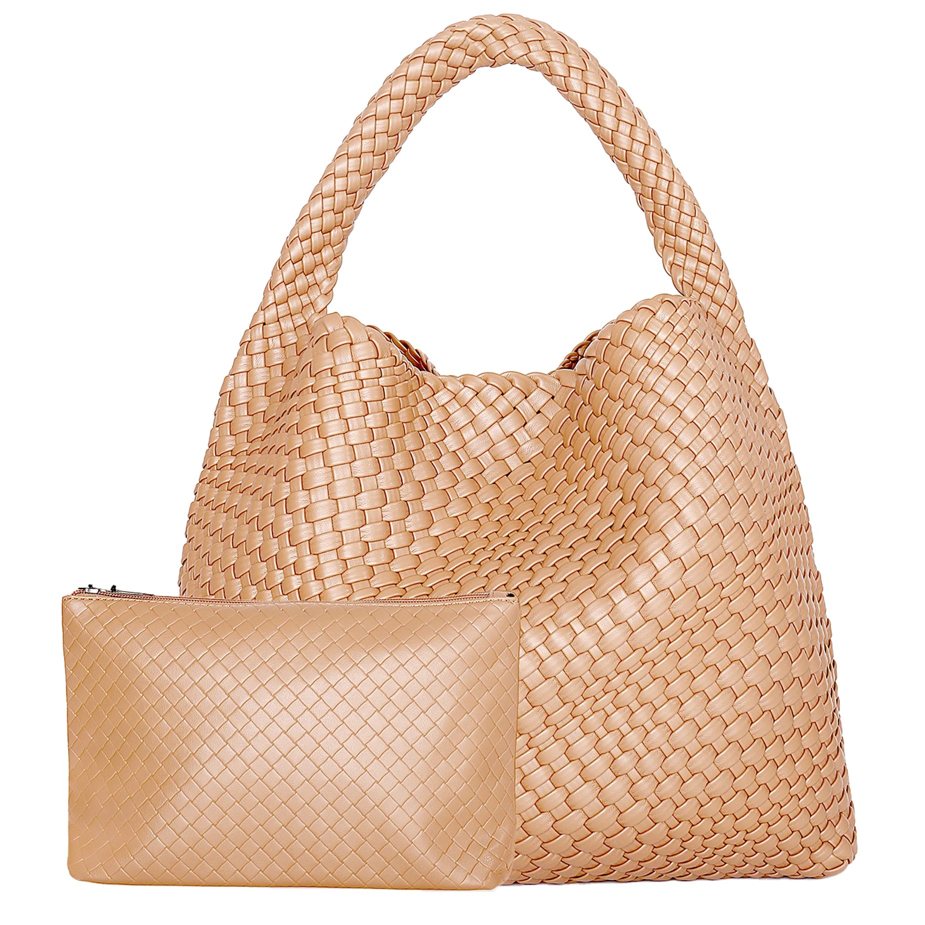 Theresa Soft Woven Tote Bag – black – woven texture