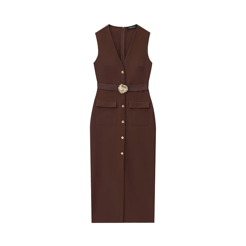 Tina Button-down Pencil Dress