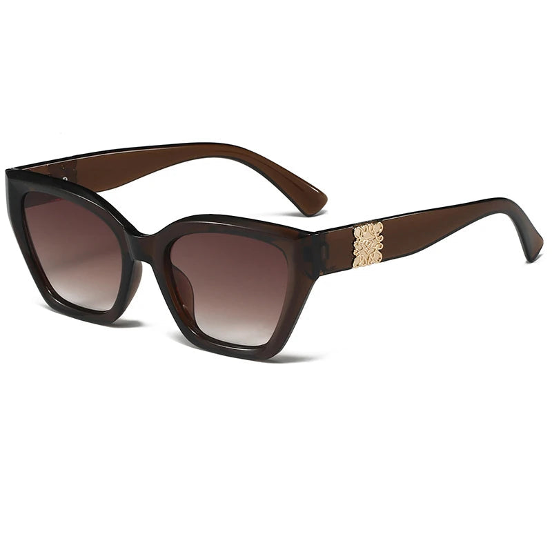 Square Retro Sunglasses - Brown/Brown
