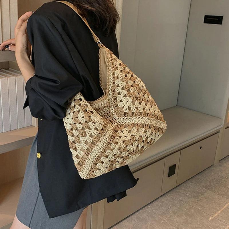 Woven Straw Shoulder Bag