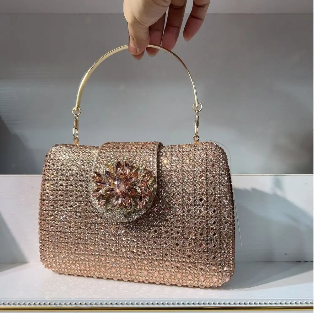 Crystal-Embellished Evening Bag
