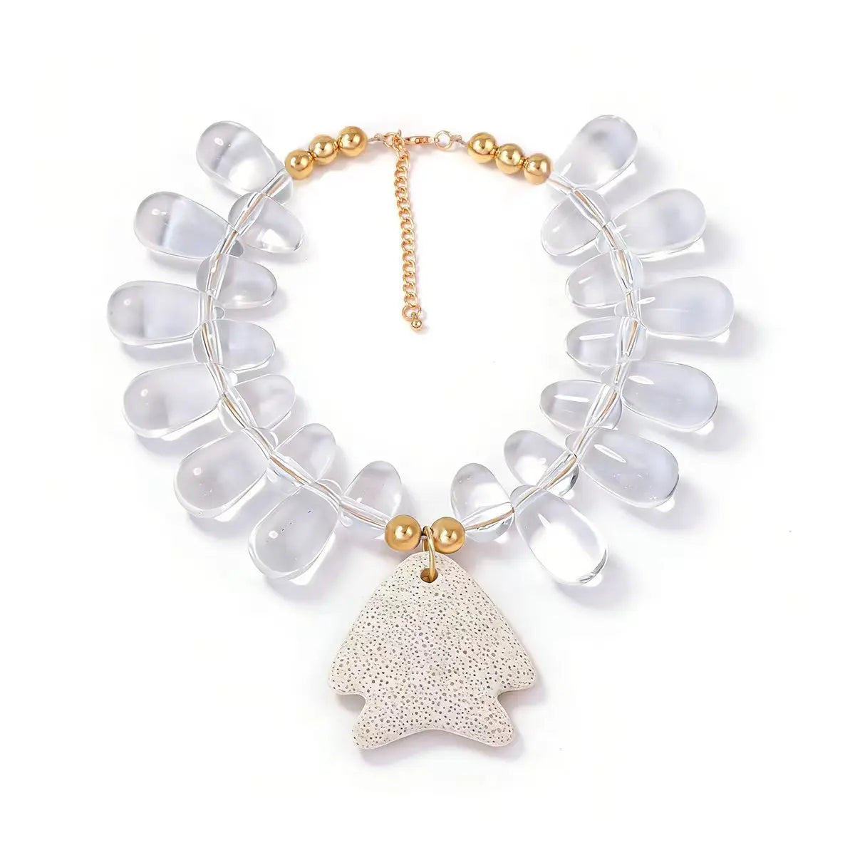 Volcanic Stone Beaded Tropical Pendant