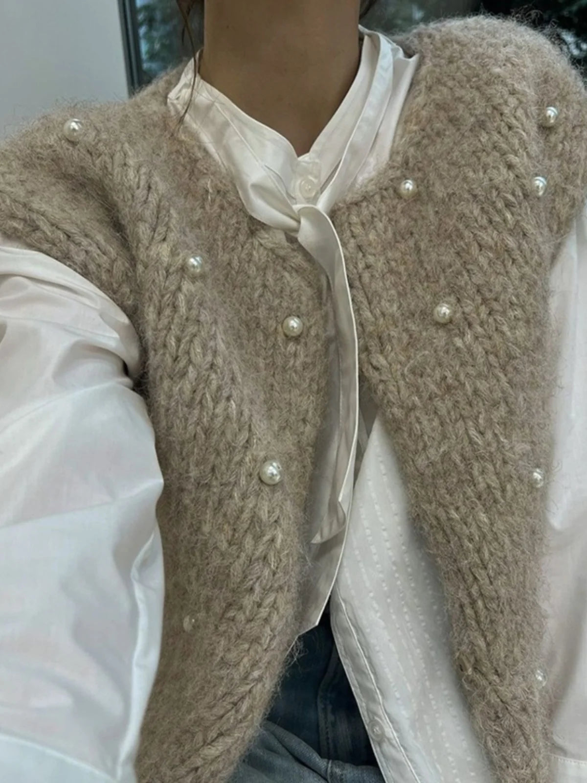 Pearl Embellished Sweater Vest