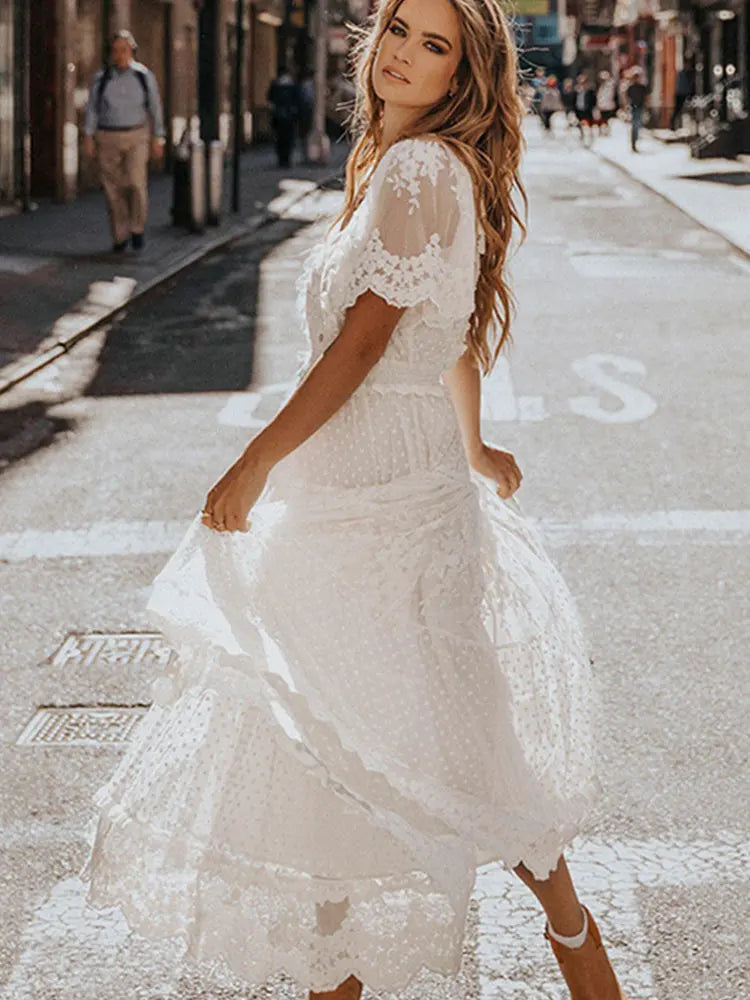Boho Floral Lace Dress