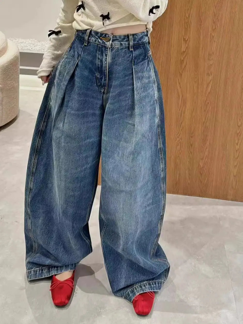 American Retro Curved Jeans