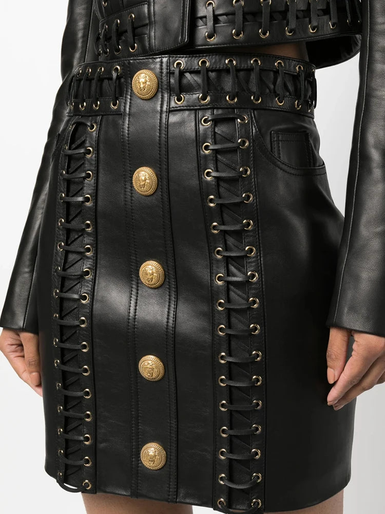 Felicia Rope Lace-Up Skirt