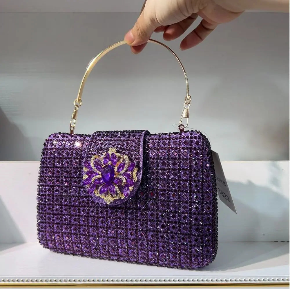 Crystal-Embellished Evening Bag