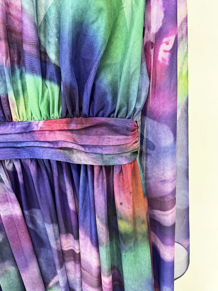 Kate kleurrijke zwierige lange jurk